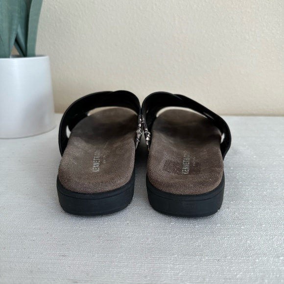 Kenneth Cole Maxwell Brown/Gray Snake Leather Criss Cross Slide Sandal Womans 7M - Picture 9 of 11
